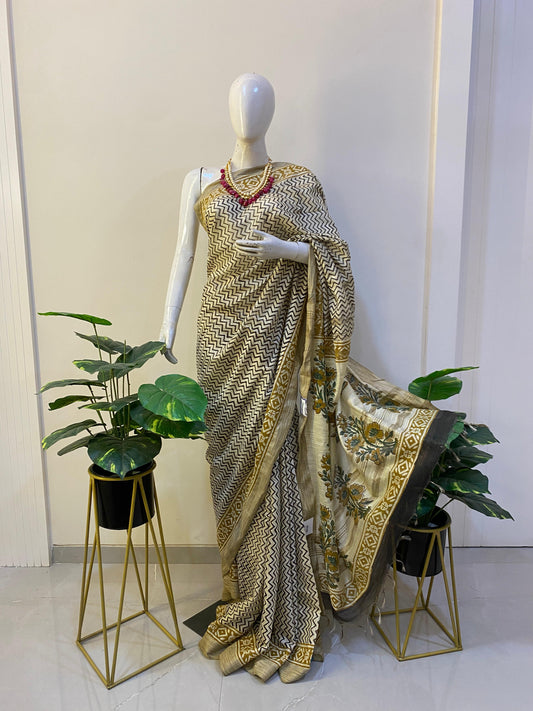 Cotton Handblock Saree - Sutra Saree